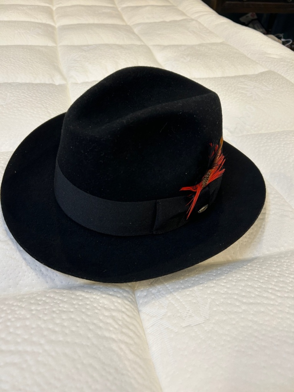 Scala Black Fedora with Subtle Bow Detail